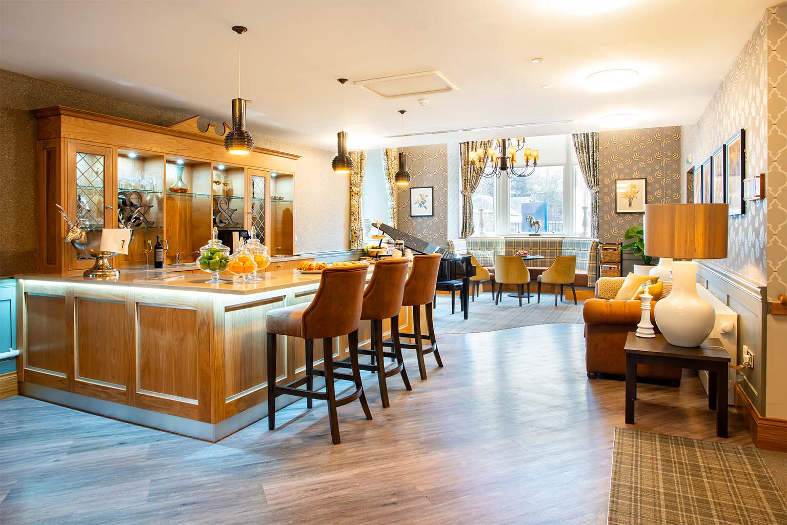 luxury bar area at trinity house