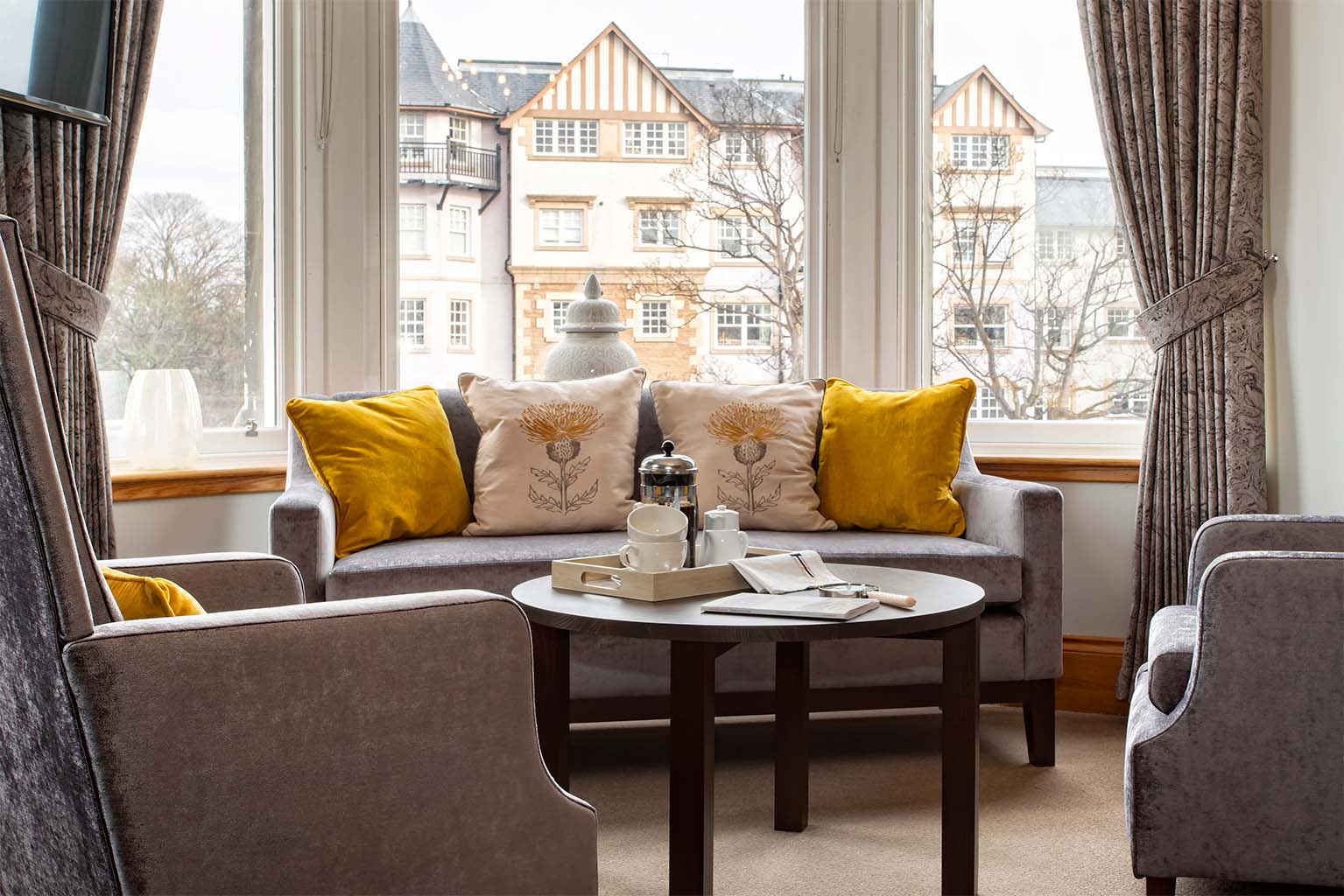 chair in bay window