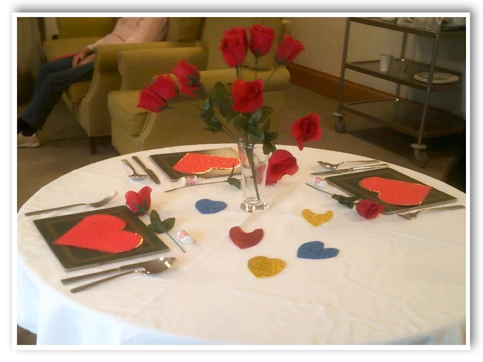 Valentines Day Dining Set Up