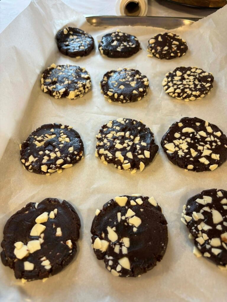 cookies laid out on baking tray
